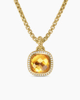 Albion® Pendant in 18K Yellow Gold with Citrine and Diamonds, 11mm